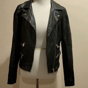 River Island Leather Biker Fitted Jacket UK8